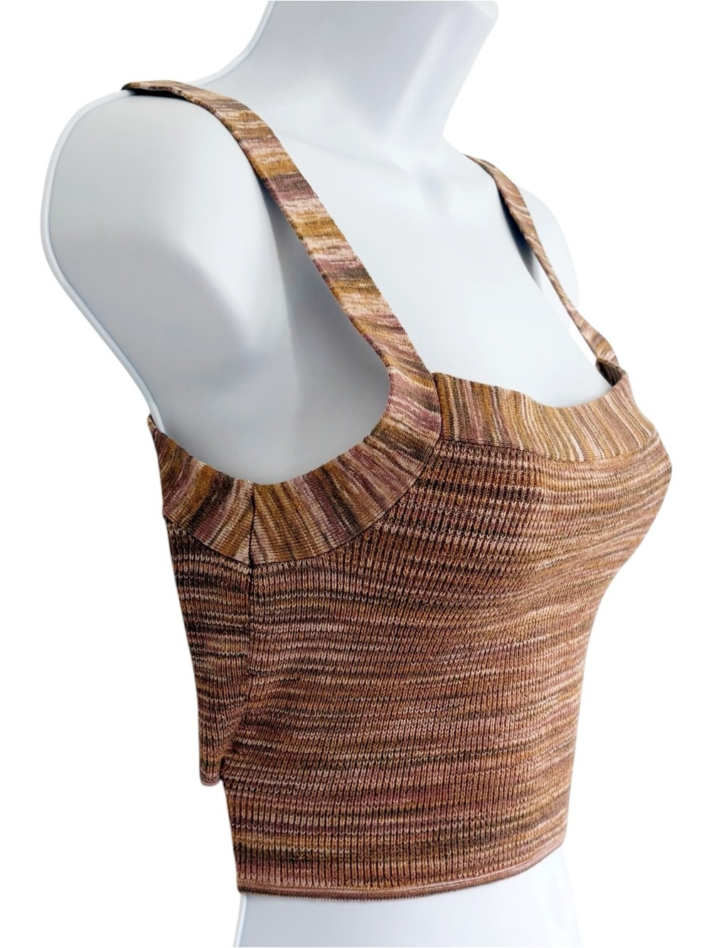 MADEWELL Space Dyed Tie Back Crop Sweater Tank Small Linen Blend Knit Top - Picture 3 of 8